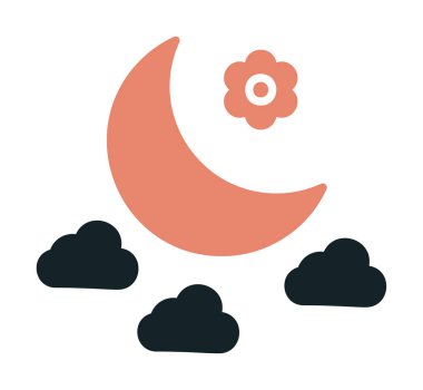 Ay simgesi, vektör illüstrasyonu basit tasarım