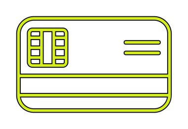 Kredi kartı simgesi, vektör illüstrasyonu basit tasarım