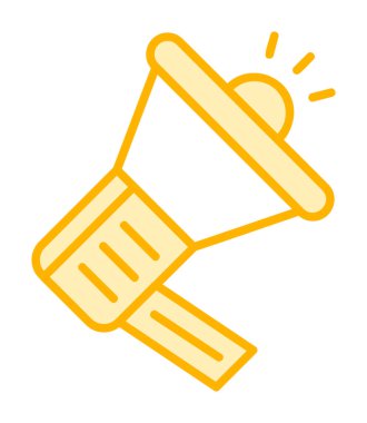 Megafon vektör illüstrasyonlu tanıtım konsepti simgesi