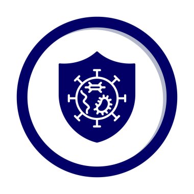 Mikroplar Korunan Kalkan ikon vektör çizimi