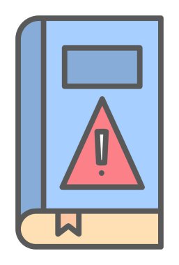 kitap uyarısı ünlem işareti vektör düz renk simgesi ile