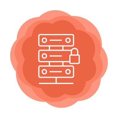 Sunucu simgesi illüstrasyonunu kilitle