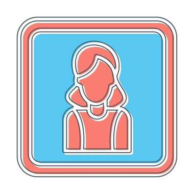 kadın avatar simgesi vektör illüstrasyonu