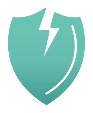 Kırık Kalkan simgesi. vektör illüstrasyonu 