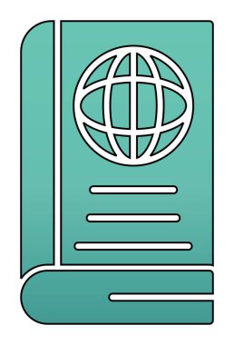 Basit Dünya Kitabı simgesi, vektör illüstrasyonu