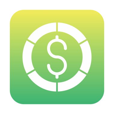 Dolar madeni para simgesi, vektör çizimi 