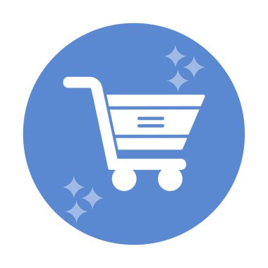  Alışveriş arabası simgesi, vektör çizimi basit tasarım