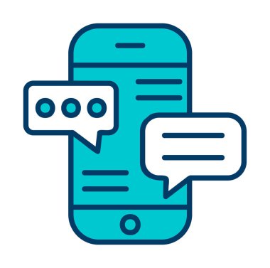 Basit akıllı telefon sohbet simgesi, vektör illüstrasyonu