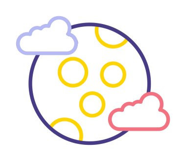 Dolunay düz ikonu. vektör illüstrasyonu 