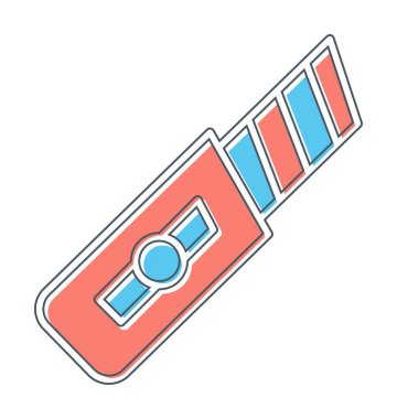 Basit düz kesiciler. Web simgesi illüstrasyonu