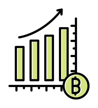 Kâr, kripto para birimi şeması, bitcoin vektör ilüstrasyonu