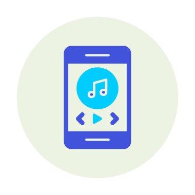 akıllı telefon müzik çalar simgesi doldurulmuş taslak biçimi