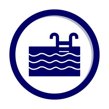  yüzme havuzu ikonu vektör illüstrasyonu