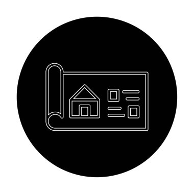 Ev Planı simgesi, vektör illüstrasyonu            