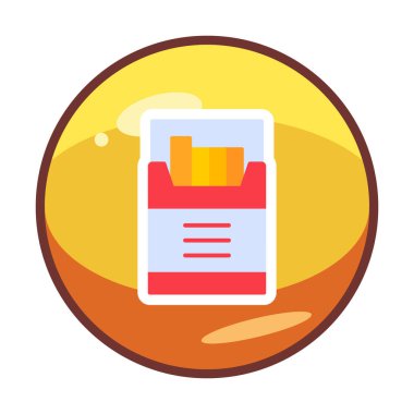 Sigara Kutusu Web simgesi, vektör illüstrasyonu 