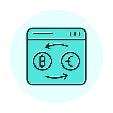 döviz kuru web sitesi vektör simgesi