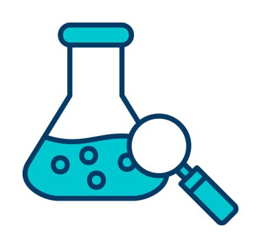 Bilim laboratuarı ikonu vektörü. İnce çizgi işareti. izole edilmiş sınır sembolü çizimi