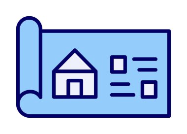 Ev Planı simgesi, vektör illüstrasyonu            