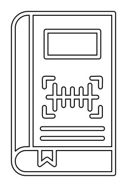 Barkod simgesi olan kitabın vektör illüstrasyonu  