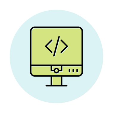 Kodlama. Web simgesi basit illüstrasyon                  