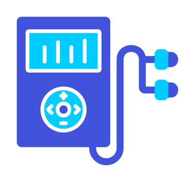 Kulaklık simgesi, vektör illüstrasyonlu Mp3 oynatıcı