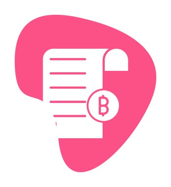 Bitcoin imzalı fatura simgesinin vektör illüstrasyonu 