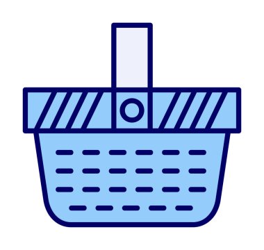 piknik sepeti web simgesi, vektör illüstrasyonu 