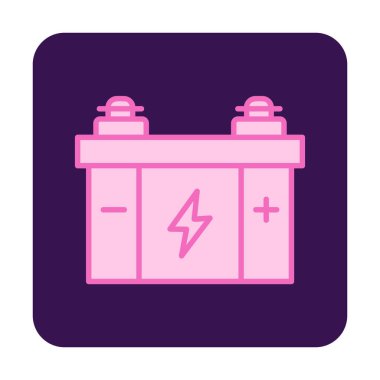 Basit düz araba akü ikonu vektör illüstrasyon tasarımı