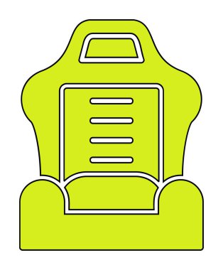 araba koltuğu simgesi, vektör illüstrasyonu 