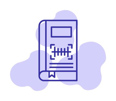 Barkod simgesi olan kitabın vektör illüstrasyonu  