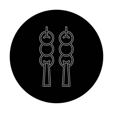 Dango tatlı ikonu, Japon mutfağı, vektör illüstrasyonu 