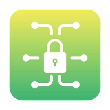 Ağ güvenlik simgesi, vektör çizim 