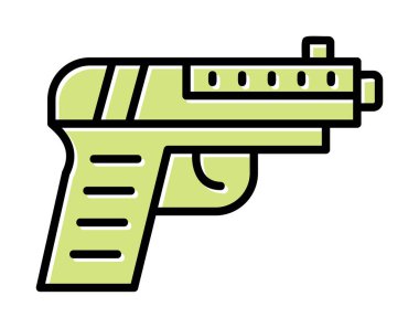 Silah ikonu vektörü. Taslak silah işareti. renk kontur sembolü resimlemesi