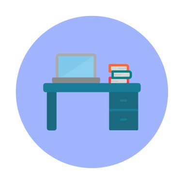 Ofis masa simgesinin vektör illüstrasyonu 