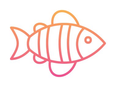 Arkaplanda basit düz balık simgesi çizimi