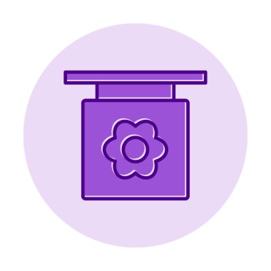 Basit çiçek simgesi, vektör illüstrasyonu