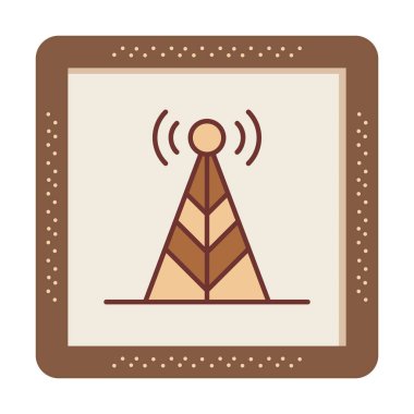 Basit anten simgesi, vektör illüstrasyonu