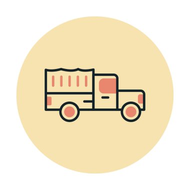 Askeri Kamyon ikonu vektör illüstrasyonu