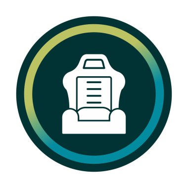 araba koltuğu simgesi, vektör illüstrasyonu 