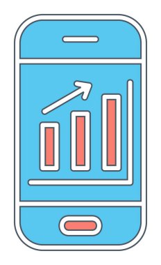 akıllı telefon ekran vektör simgeleri üzerinde analiz
