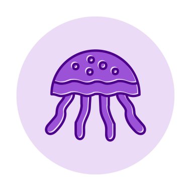 Denizanası. Web simgesi basit illüstrasyon                       