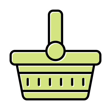 piknik sepeti web simgesi, vektör illüstrasyonu 