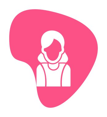 Kadın avatar simgesi, vektör illüstrasyonu 