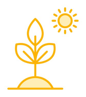 Biyoloji Bitki ana hatları simgesi beyaz arkaplanda izole edildi