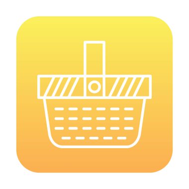 piknik sepeti web simgesi, vektör illüstrasyonu 