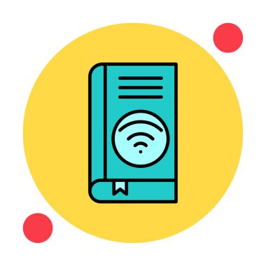 Wifi kitap ikonu vektör illüstrasyonu