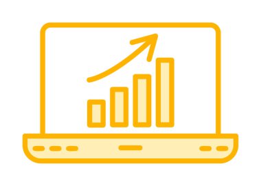 Dizüstü bilgisayardaki seo modern simgenin vektör illüstrasyonu