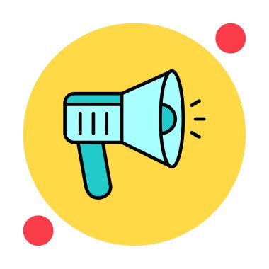 megafon ikonu. Hoparlör vektör illüstrasyonu. düz dizayn