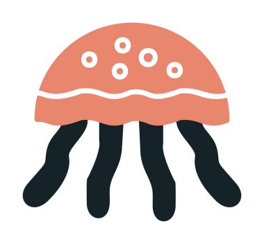 Denizanası. Web simgesi basit illüstrasyon                       