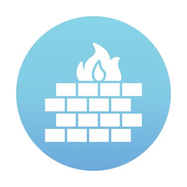 Şömine simgesinin vektör illüstrasyonu 